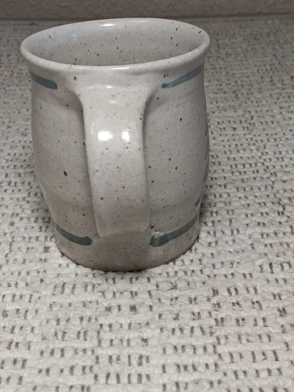 JB Pottery Vintage Studio Art Double Pine Tree Stoneware Coffee Mug Cup
